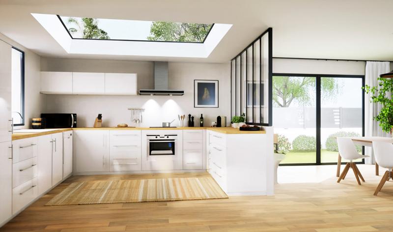 stratus flat skylight in kitchen