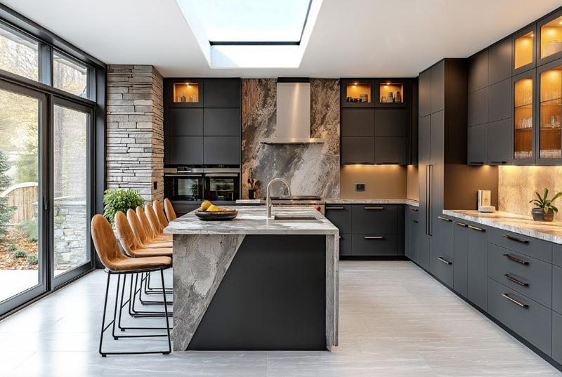 stratus flat skylight in kitchen